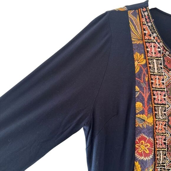 Soft Surroundings Embroidery Floral Inserts Long Sleeves SZ L # 2366 - Picture 4 of 12